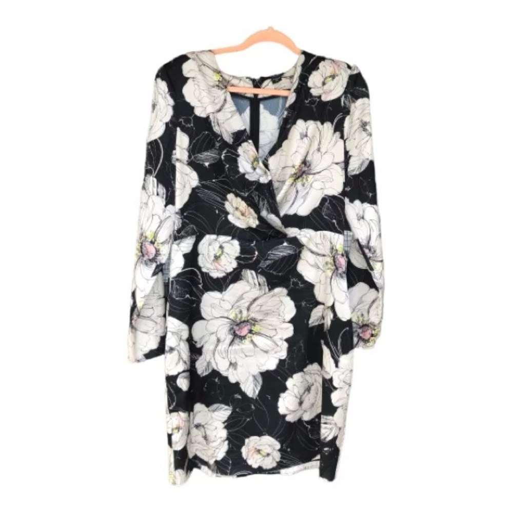Marciano Women’s V Neck Belted Long Sleeve Floral Dress Size L